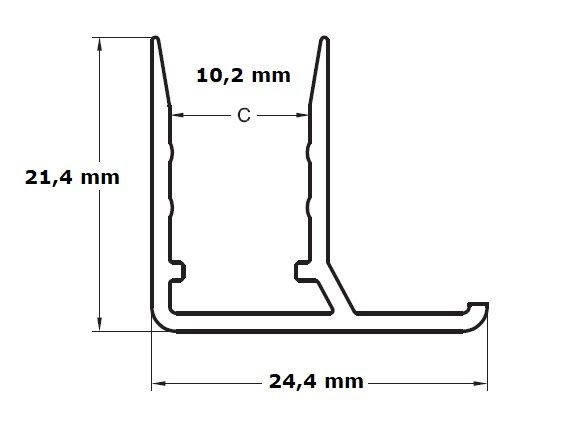 Aluminiowy F-profil 10 mm